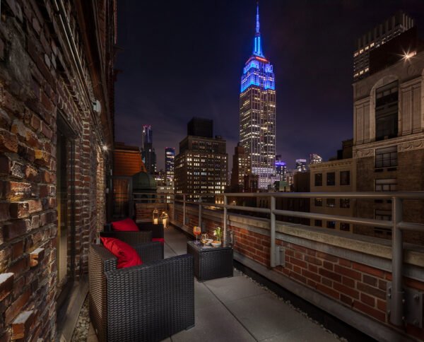 coctail en una terraza de Nueva York